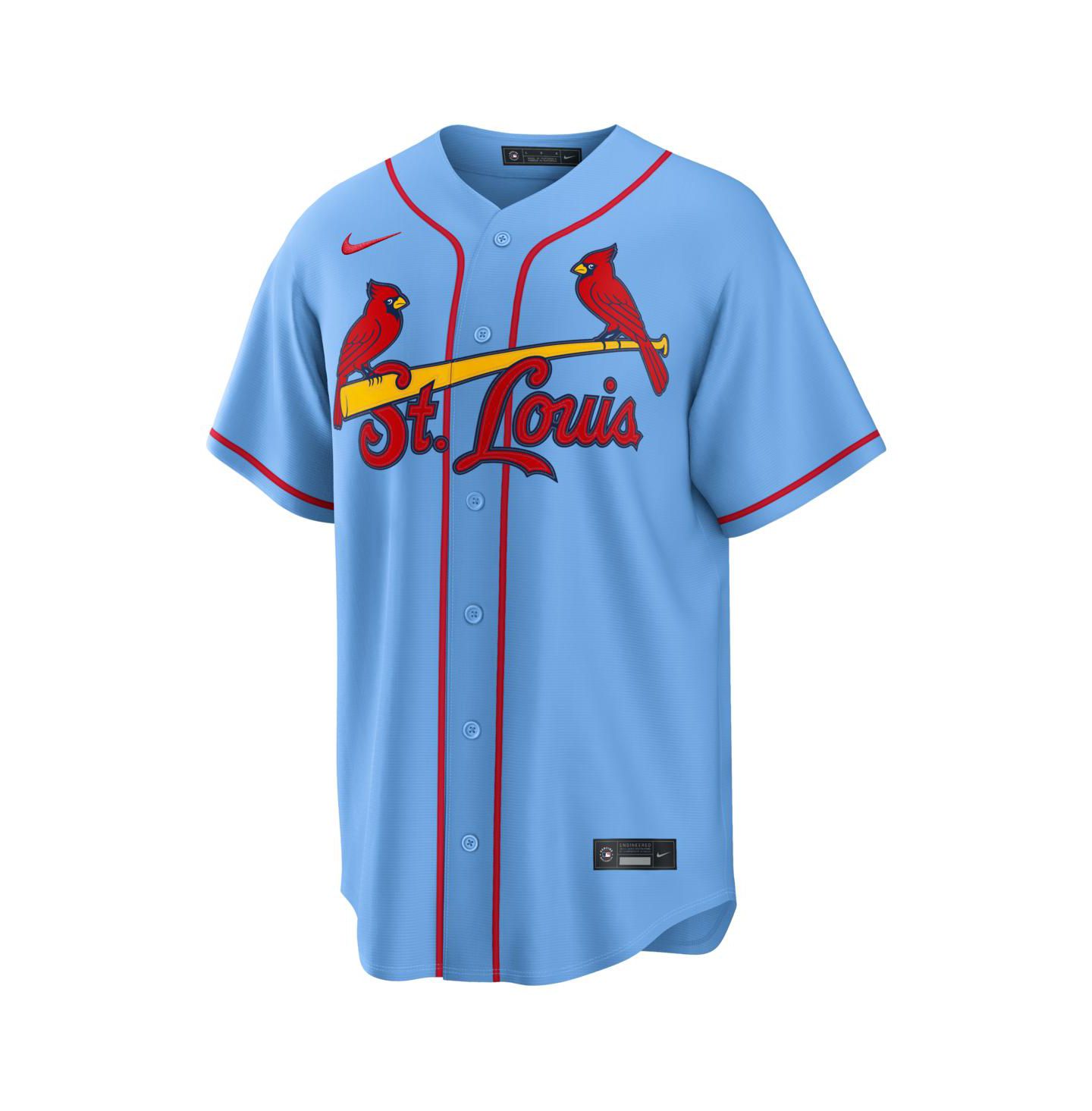 Мужской топ Nike Light Blue St. Louis Cardinals Alternate Replica Jersey — фото 2