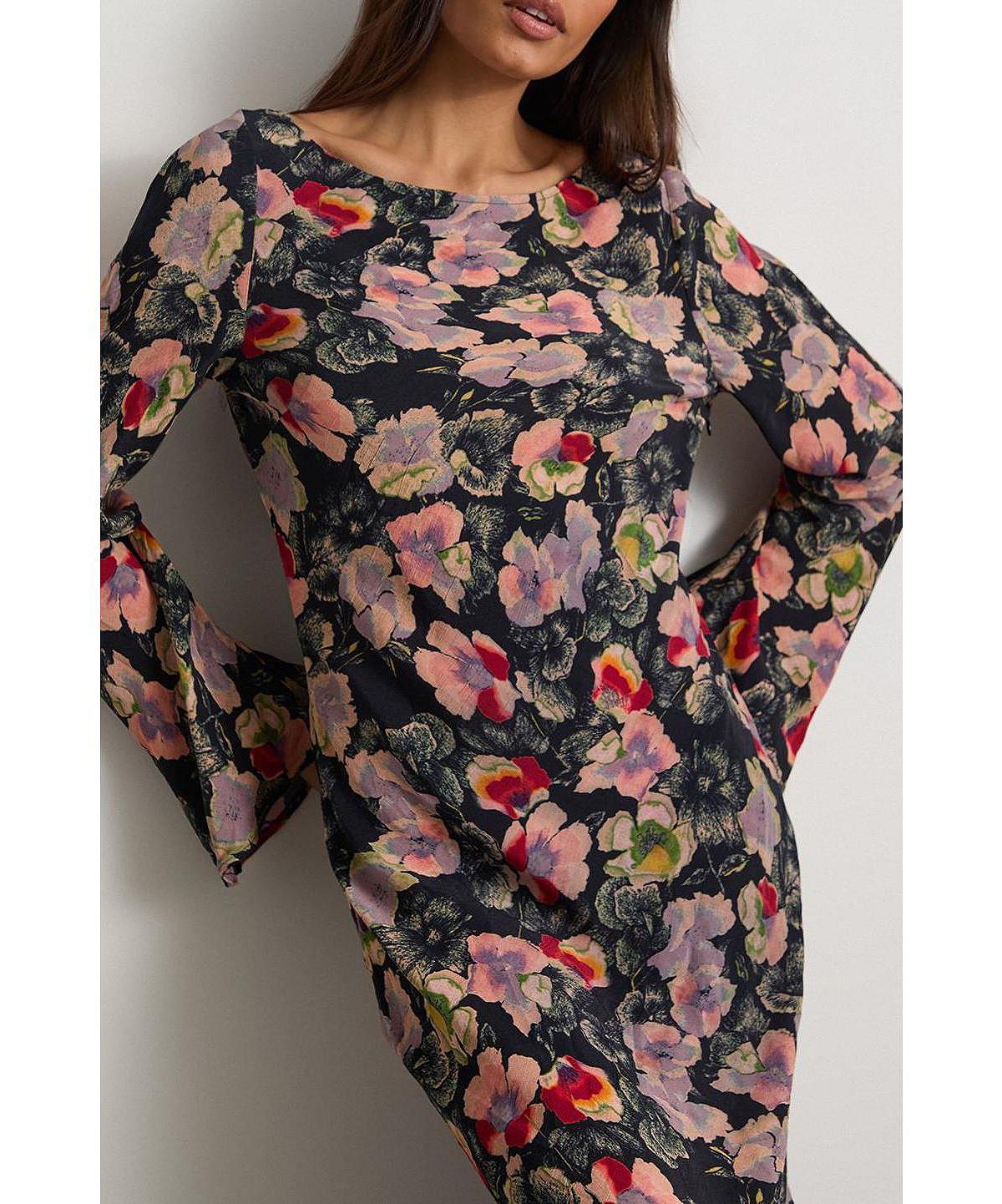 Warehouse Women's Floral Bias Cut Scoop Back Midaxi Dress view 7 — MAYCSS fashion products