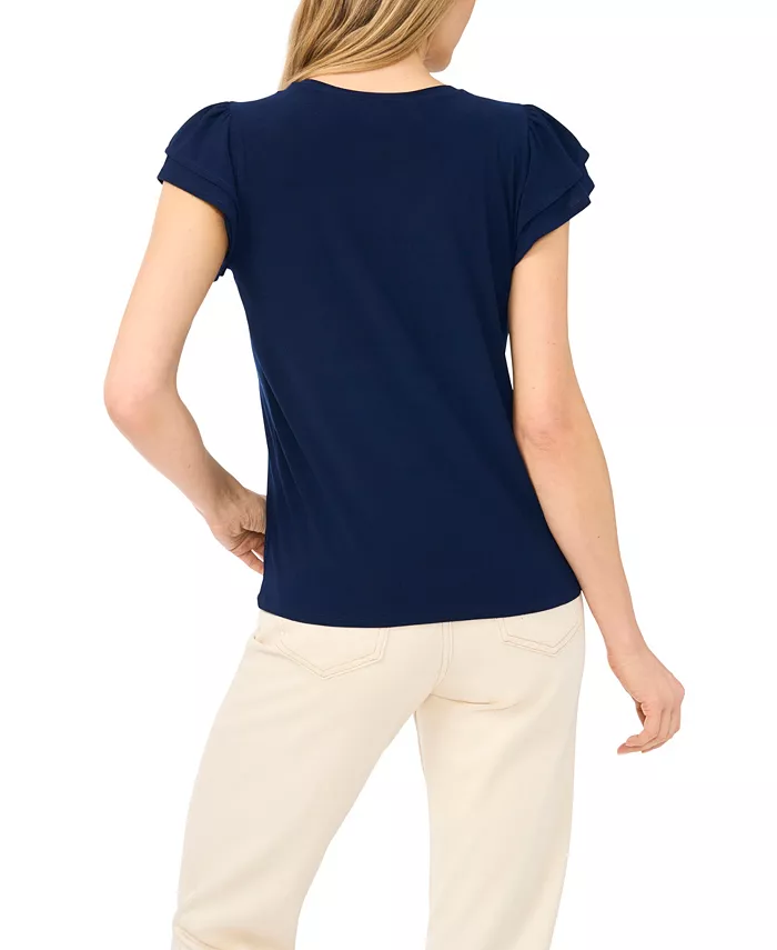 Women's Double Ruffle-Sleeve Crewneck Top - thumbnail 8