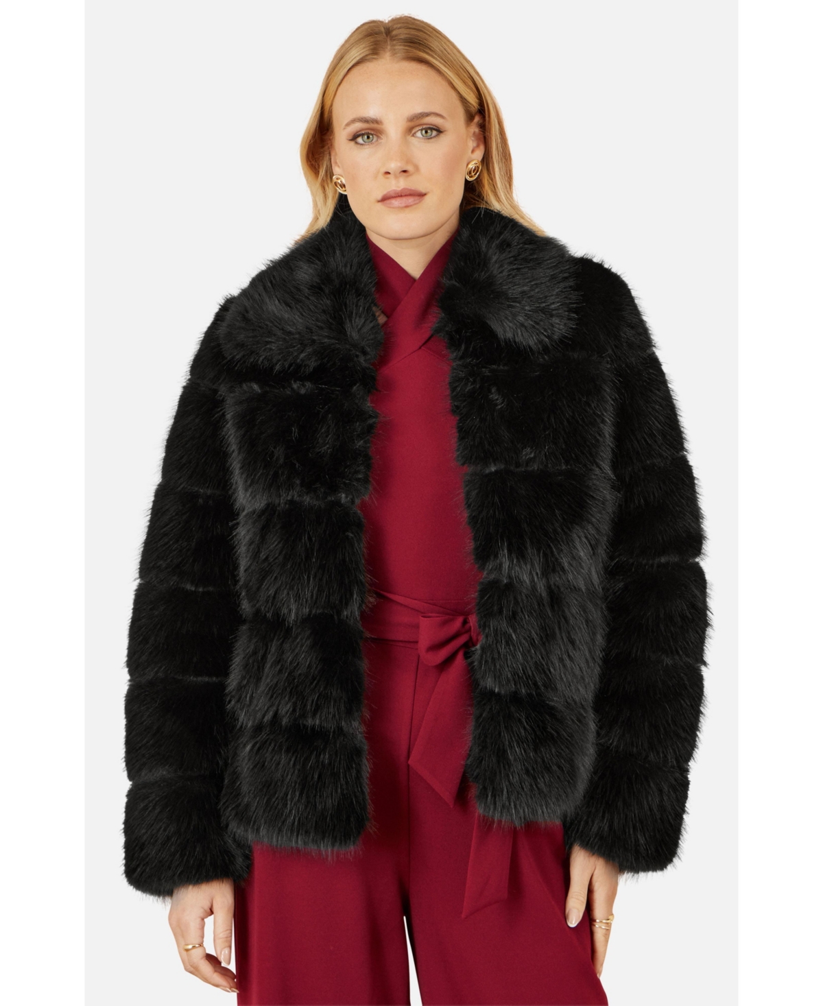 Yumi Women's Luxe Faux Fur Coat