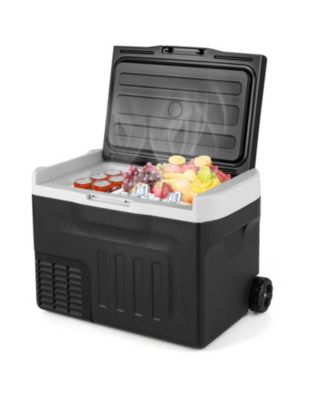 32-Quart Portable Car Refrigerator Freezer with Touch Panel and Removable Divider
