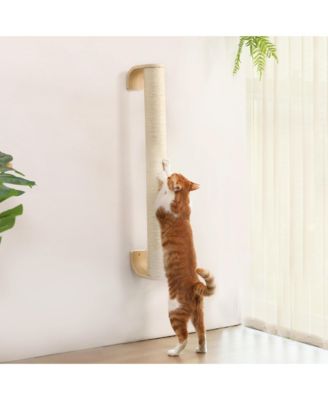 Cat Wall Scratcher 60" Tall Mounted Kitten Sturdy Sisal Climbing Tree For Indoor Large Cats
