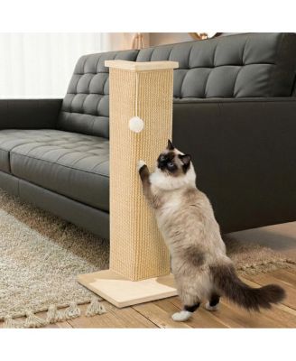 Sisal Cat Scratcher Upright Wall Mounted Vertical L Shape Board Durable Protect Furniture Plush Mouse