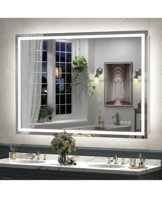 51" x 36" Super Bright Front and Back LED Lighted Anti-Fog Tempered Glass Bathroom/Vanity Mirror with ETL and 3-Year Warranty