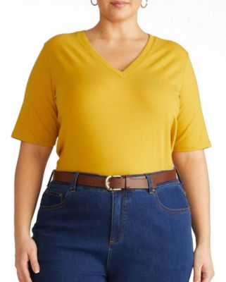 Plus Size Maia Stovepipe Sleeve V Neck Tee