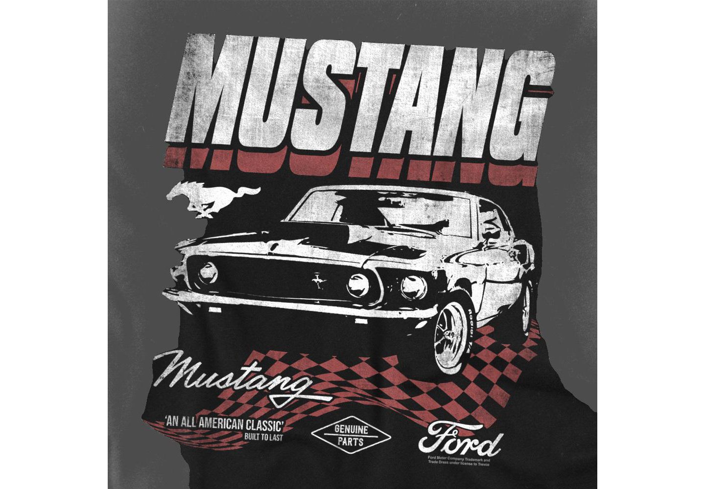 Мужская футболка Mustang Ford Checkered Race, цвет: Чёрный — фото 3