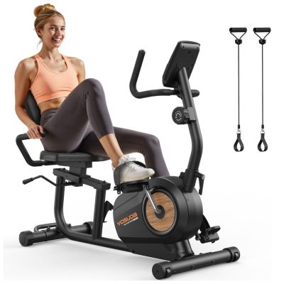 Smart Recumbent Exercise Bike Pro with APP, 350LB Capacity, 16-Level Magnetic Resistance, LCD Monitor and Pulse Sensors