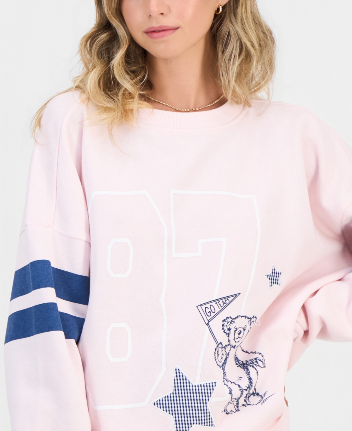 Rebel Veil Juniors' Varsity Applique Crewneck Sweatshirt