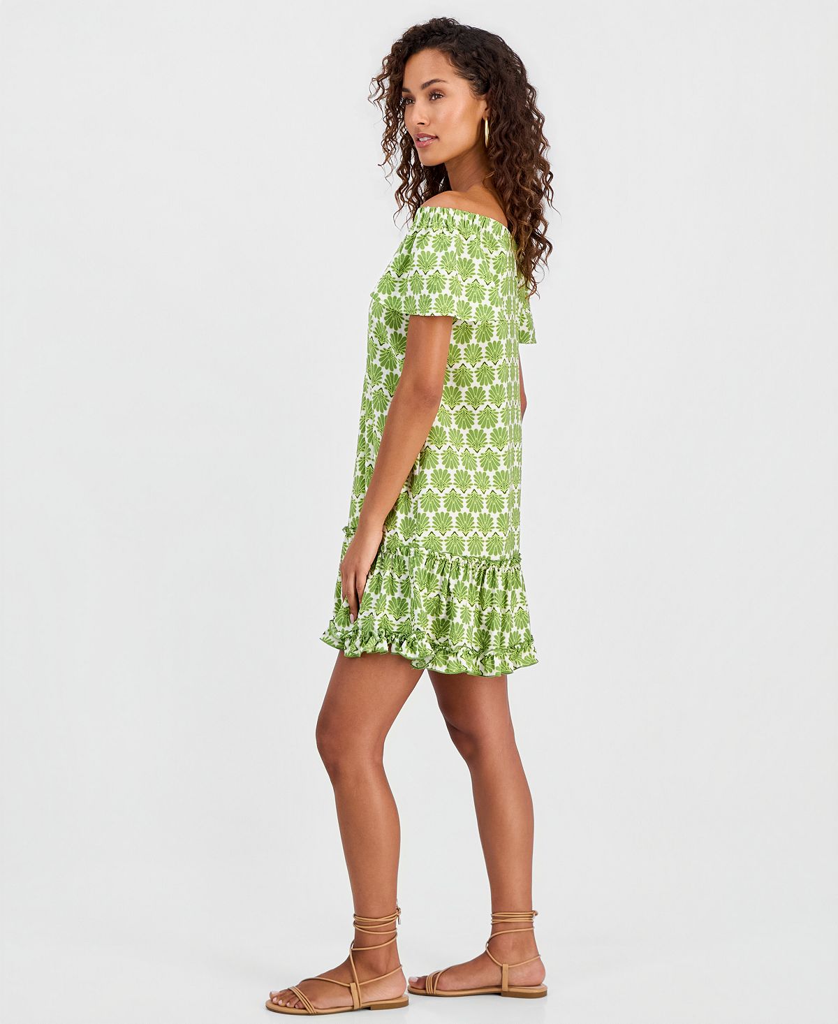 Robbie Bee Women's Printed On/Off-Shoulder Shift Dress view 5 — MAYCSS fashion products