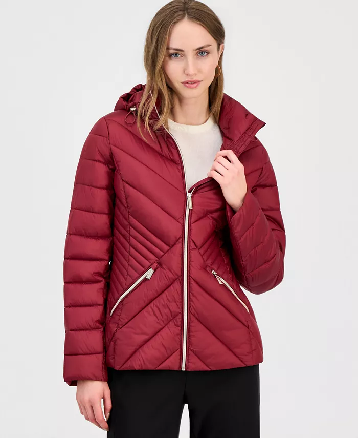 Women's Hooded Packable Puffer Coat - thumbnail 7