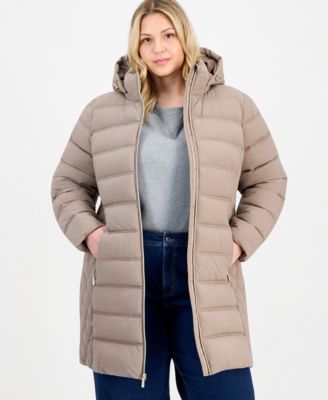 Michael Kors Plus Size Hooded Packable Puffer Coat