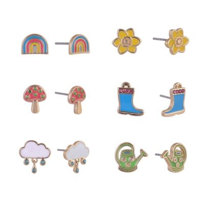 6 pack Easter Spring Stud Earring Set