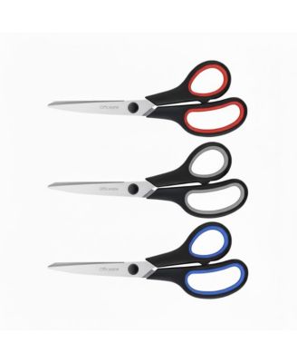 3-Pack Heavy Duty Scissors 8" – Ultra Sharp Multipurpose Scissors with Comfort Grip Handles for Office, School, Home, Crafts and Sewing