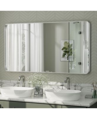 55" x 30" High-Strength Tempered Glass and Aluminum Alloy Framed Wall Decor Bathroom Vanity Mirror