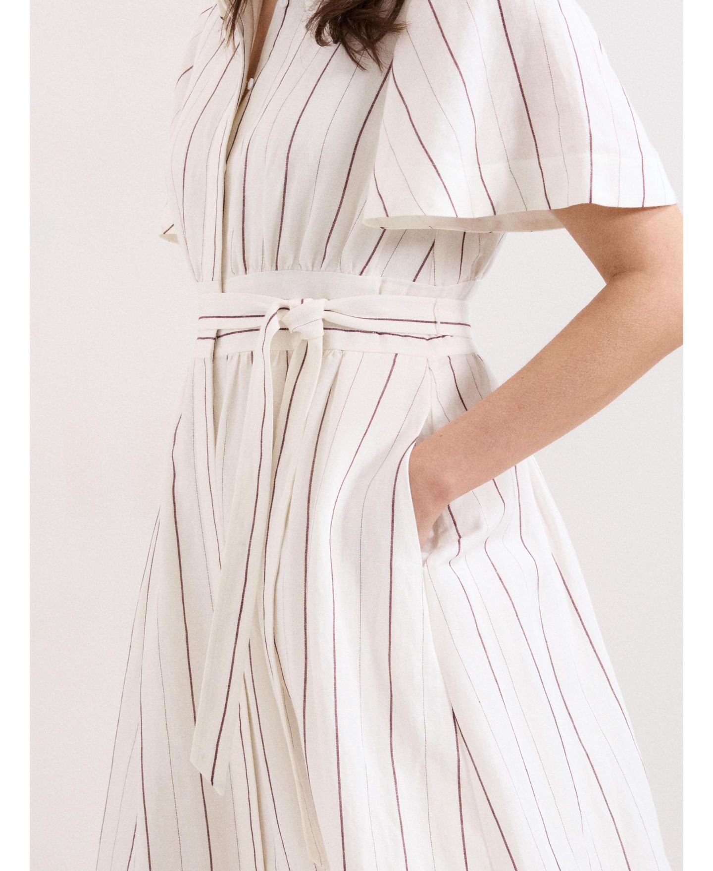 Женское платье Phase Eight Marielle Striped Shirt Dress, цвет: Белый — фото 4