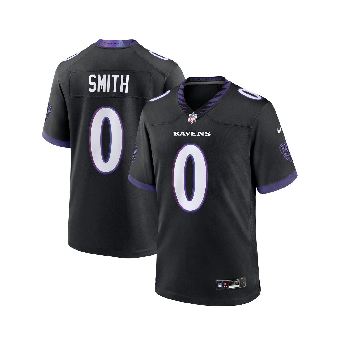 Мужской топ Nike Roquan Smith Black Baltimore Ravens Alternate Game Jersey — фото 1