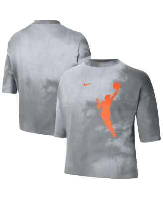 Women's Gray WNBA Team 13 Shadow-Dye Boxy Cropped T-Shirt