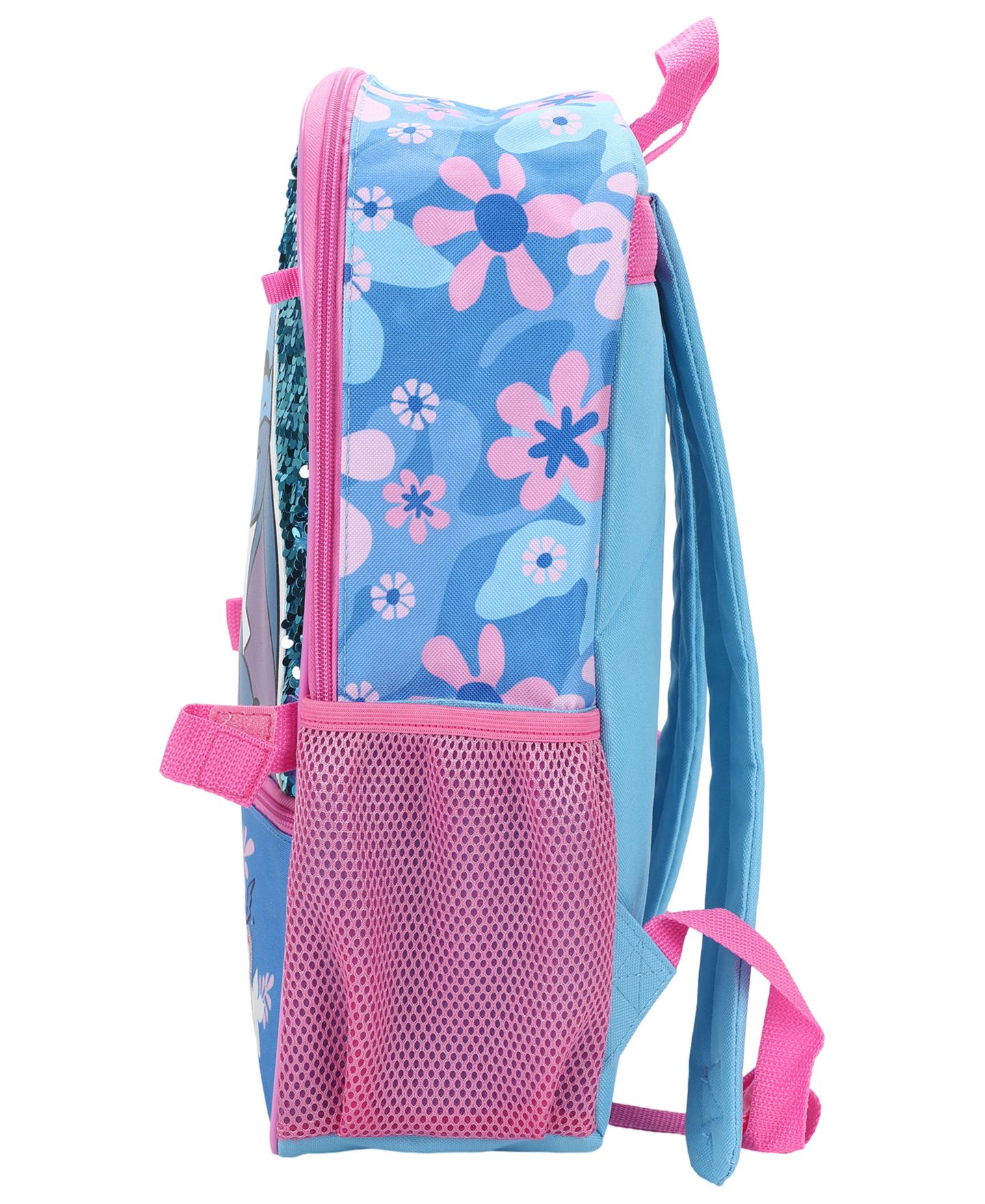 Детские сумки Stitch Backpack, Lunch Bag, Pencil Case, Key Chain and Caraniber, 5-Piece Set, цвет: Синий — фото 4