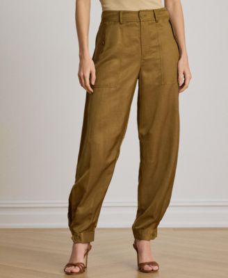 Women's Shantung Barrel Cargo Pants