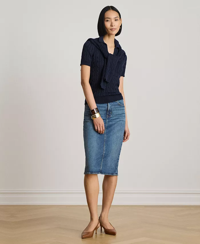Women's Denim Pencil Skirt - thumbnail 2