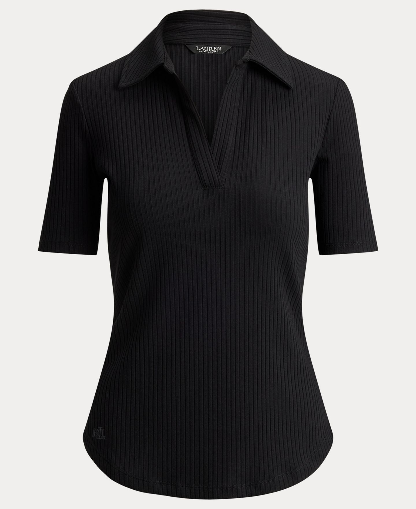 Женская футболка Lauren Ralph Lauren Johnny Collar Polo T-Shirt, цвет: Чёрный — фото 7