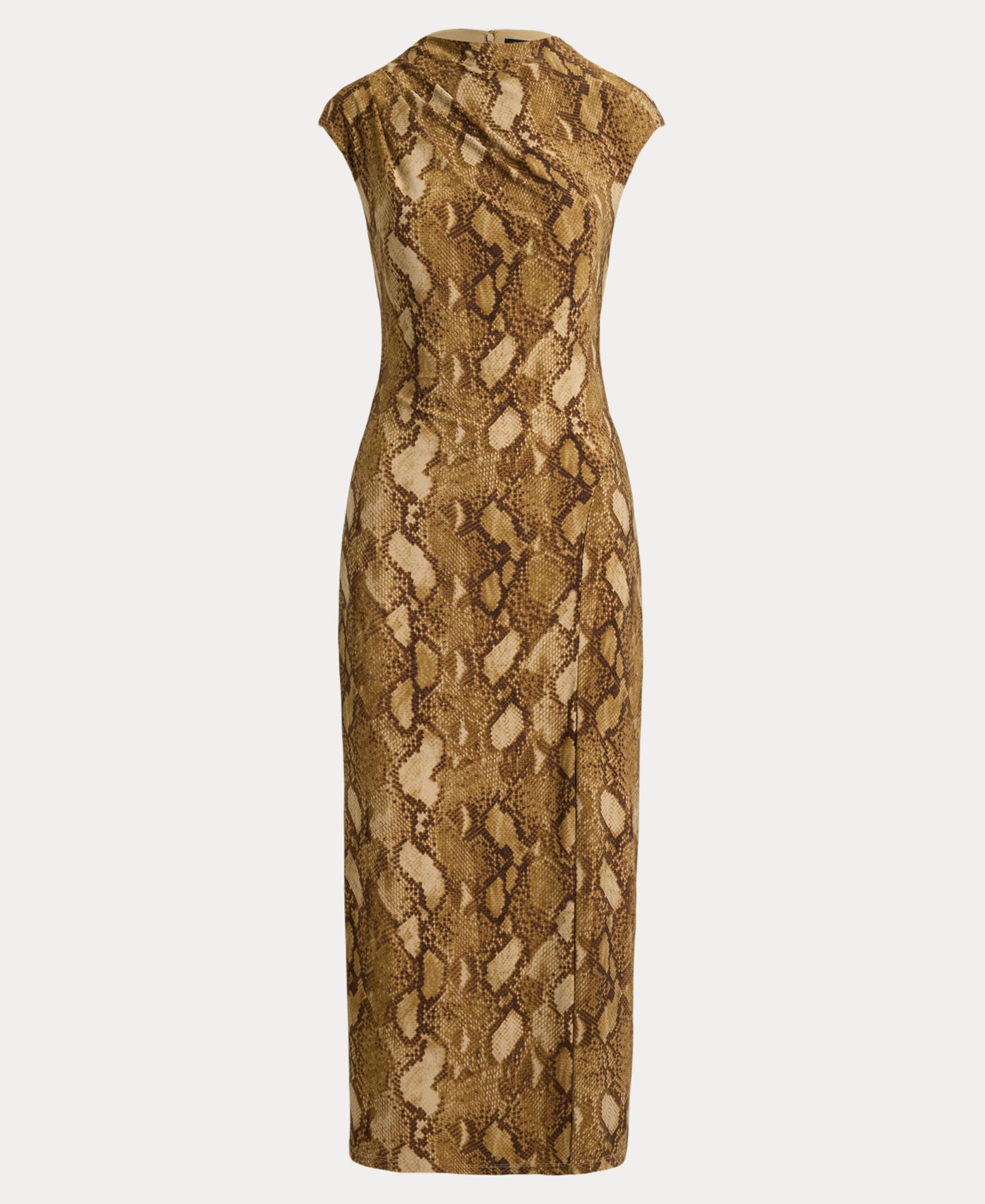 Женское платье Lauren Ralph Lauren Boat Neck Cap-Sleeve Midi, цвет: Рыжевато-коричневый разноцветный — фото 6