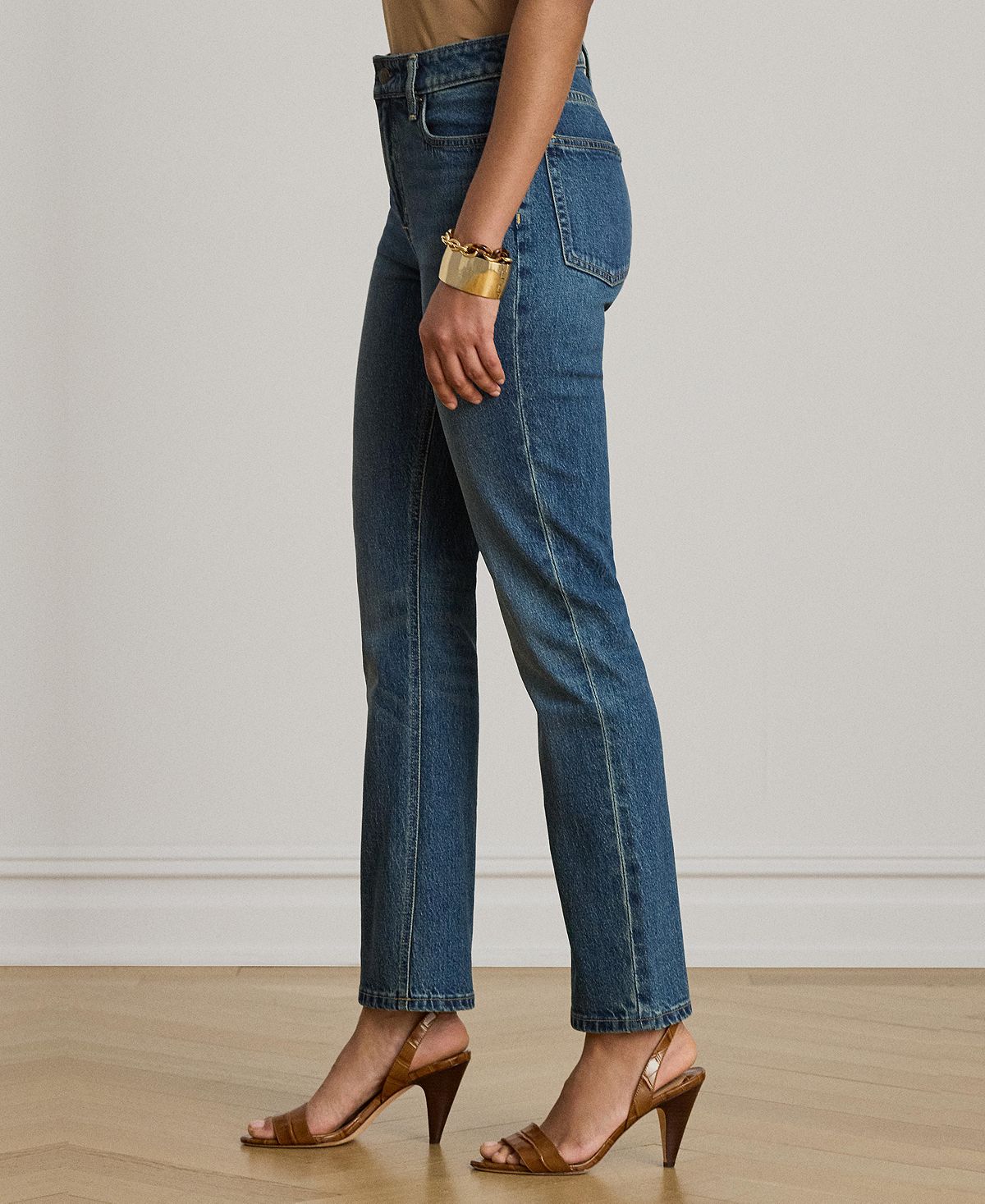 Lauren Ralph Lauren Women's High-Rise Slim-Fit Straight Jeans view 4 — MAYCSS fashion products