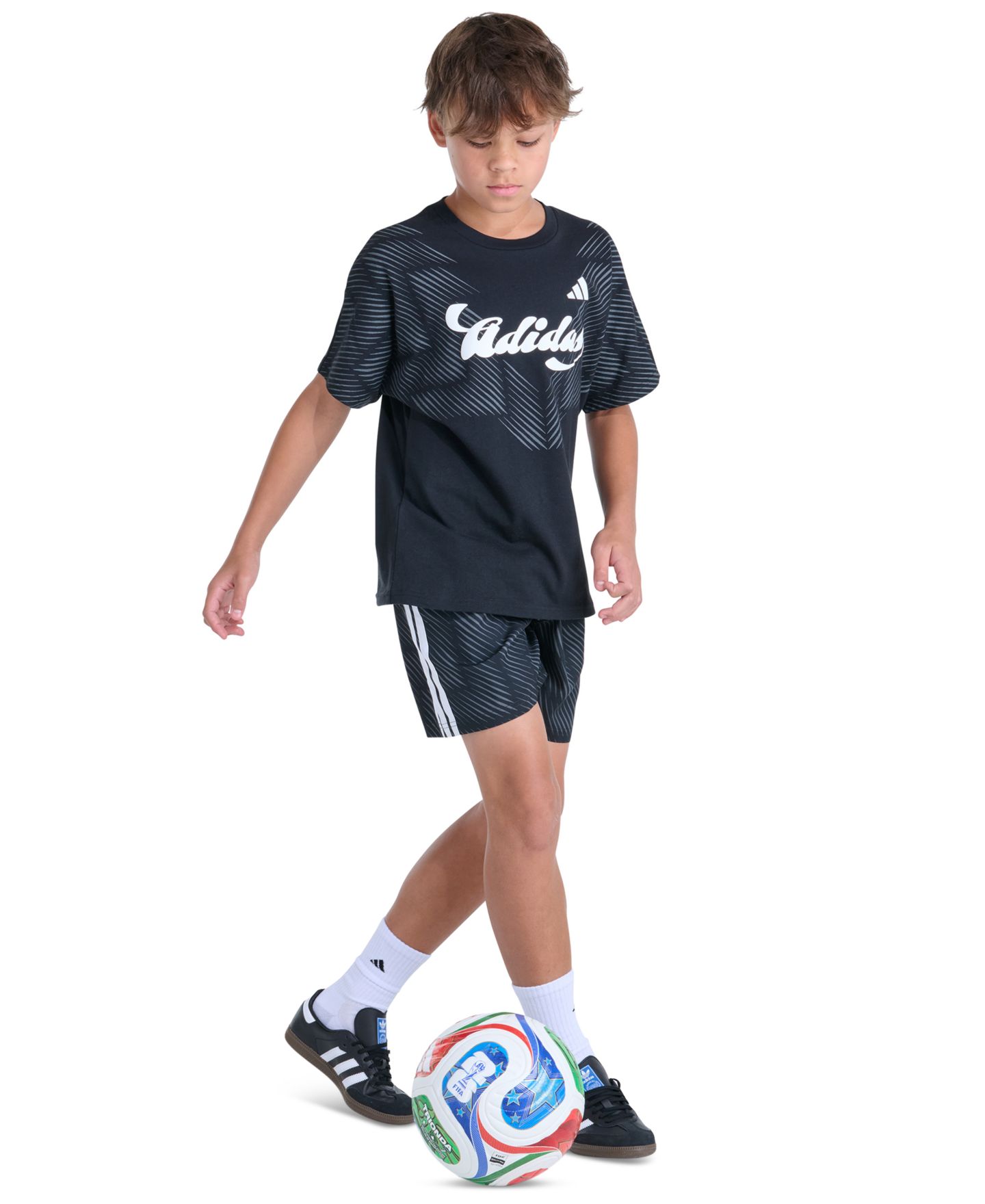 Детские футбольные шорты Adidas World Soccer для мальчиков, цвет: Чёрный — фото 2