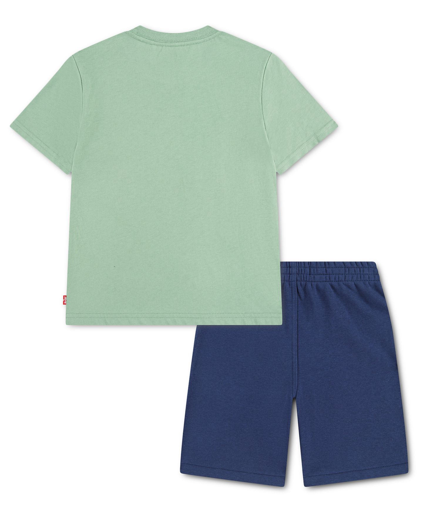 Детский комплект Levi's Hot Dog Truck для мальчиков 2T-4T: футболка и шорты, цвет: Зелёный / Синий шамбре — фото 2