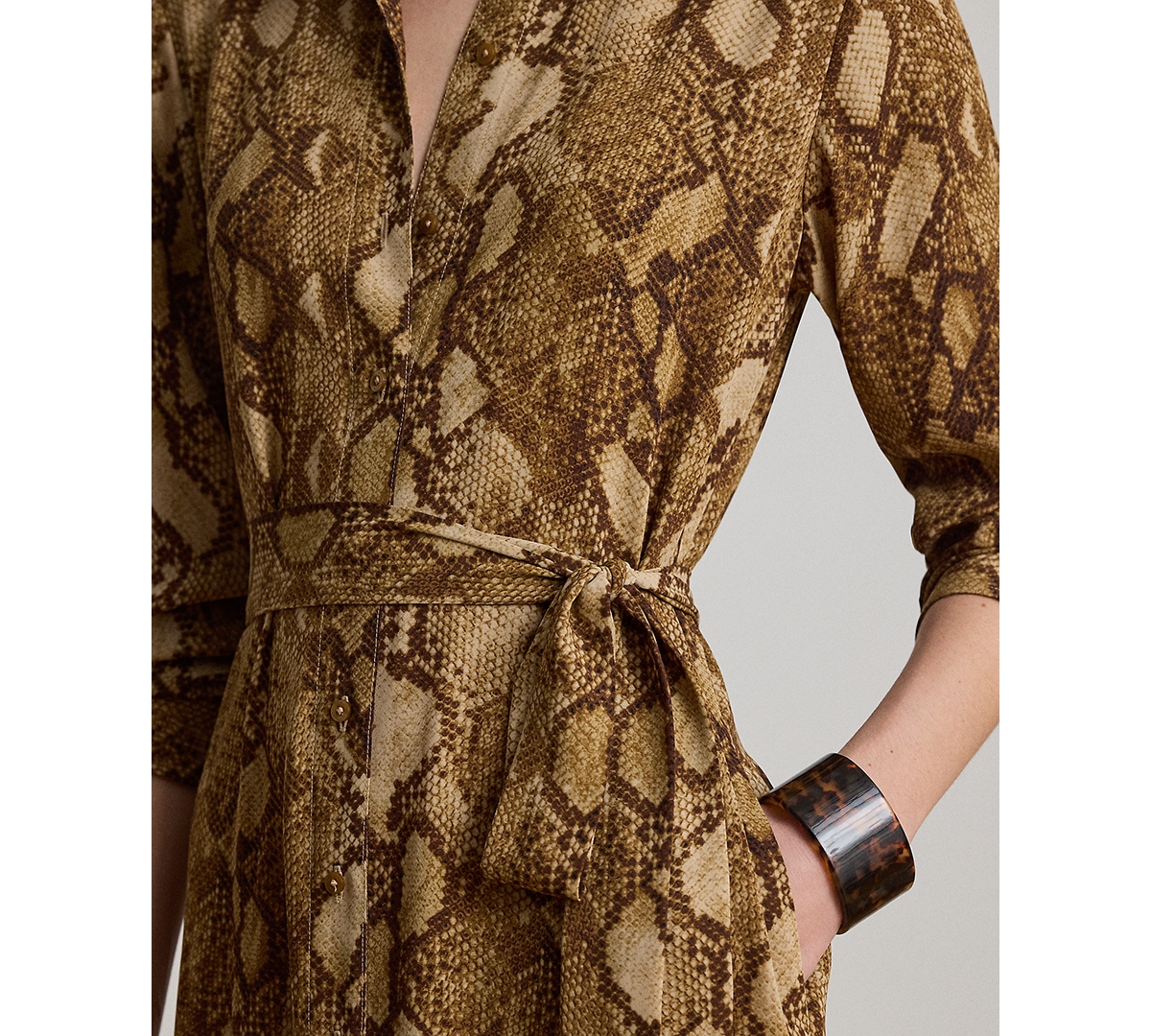Lauren Ralph Lauren Petite Collared Belted Shirt Dress