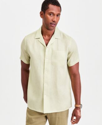 Men's Short-Sleeve Camp Collar Linen Shirt, Macy's Exclusive