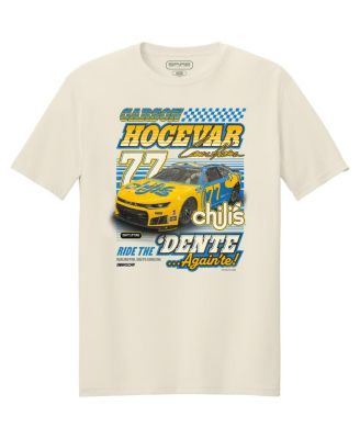 Men's Natural Carson Hocevar 77 Chili's Car Throwback T-Shirt