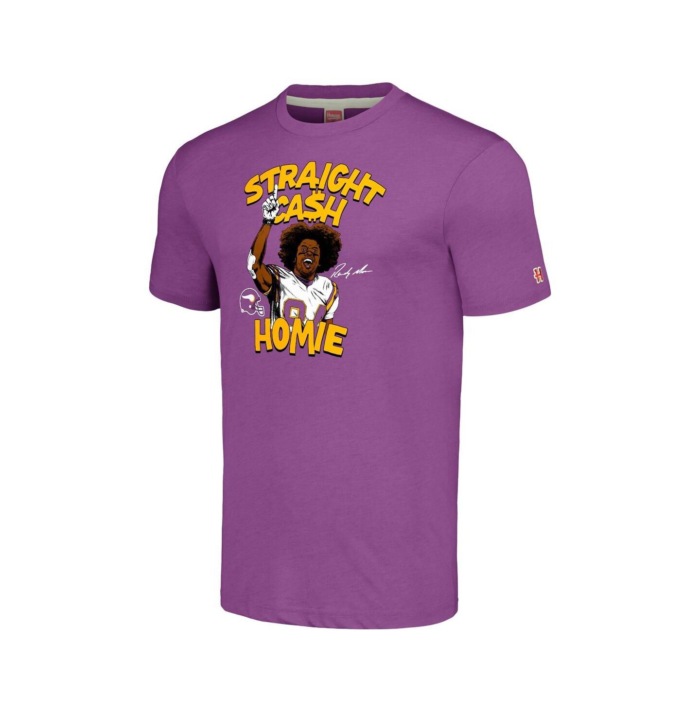 Футболка Homage Randy Moss Heathered Purple Minnesota Vikings Caricature Retired Player Tri-Blend — фото 2