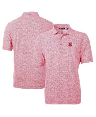 Men's Scarlet Nebraska Huskers Alumni Logo DryTec Virtue Eco Pique Botanical Print Polo Shirt