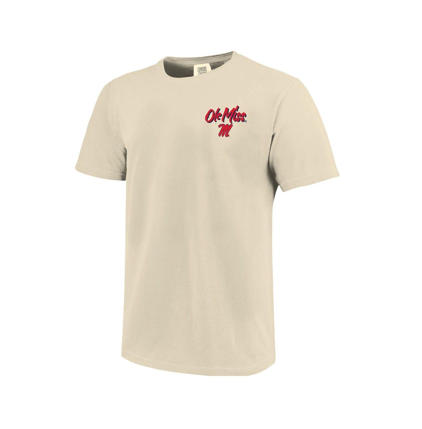 Мужская футболка Image One Natural Ole Miss Rebels Comfort Colors Hand-Drawn Campus Stack — фото 2