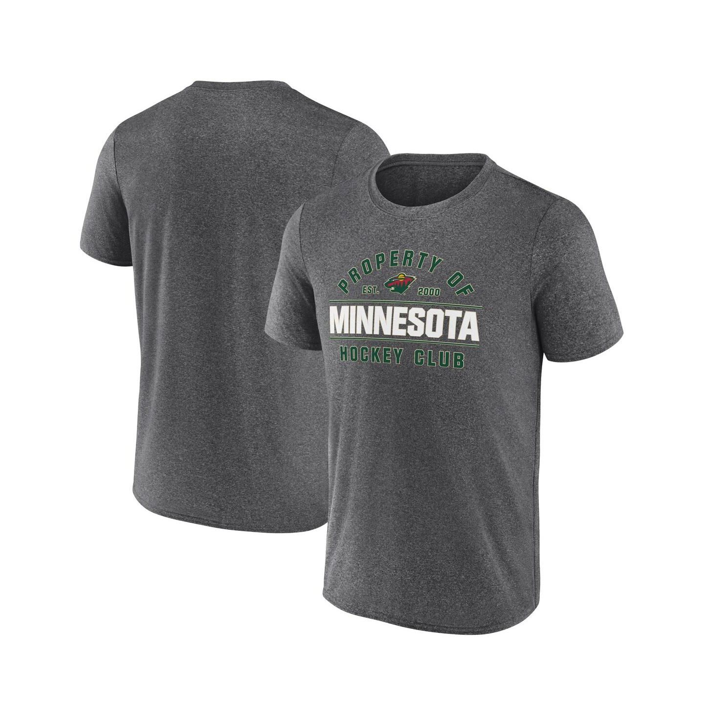 Мужская футболка Fanatics Heather Charcoal Minnesota Wild Property Of T-Shirt — фото 1