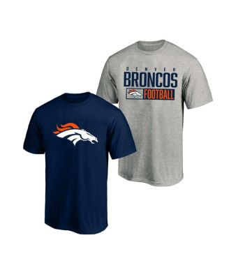 Men's Heather Gray/Navy Denver Broncos Big & Tall 2-Pack T-Shirt Set