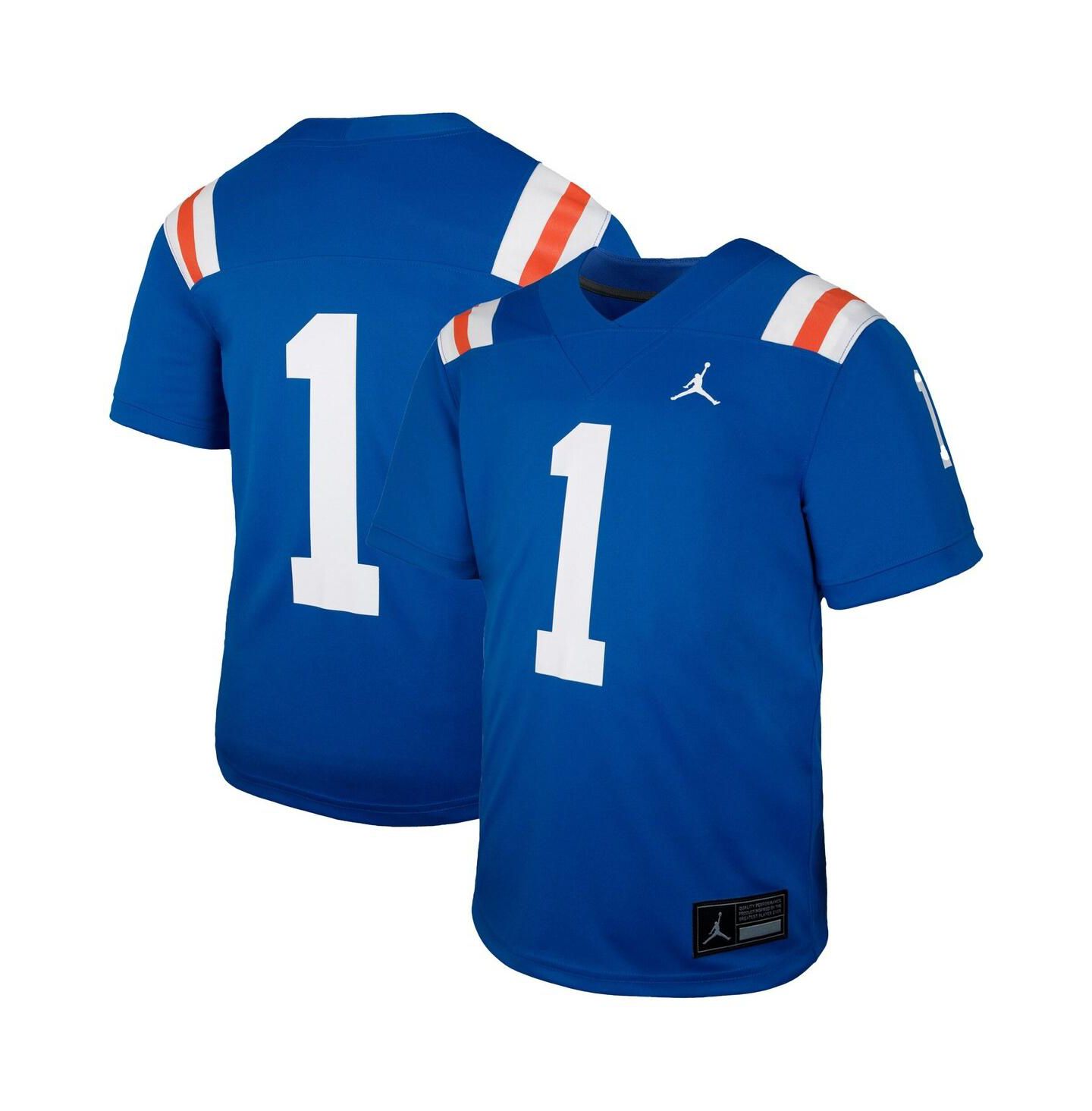 Детская футбольная игровая джерси Jordan Florida Gators #1 Alternate, Royal — фото 1