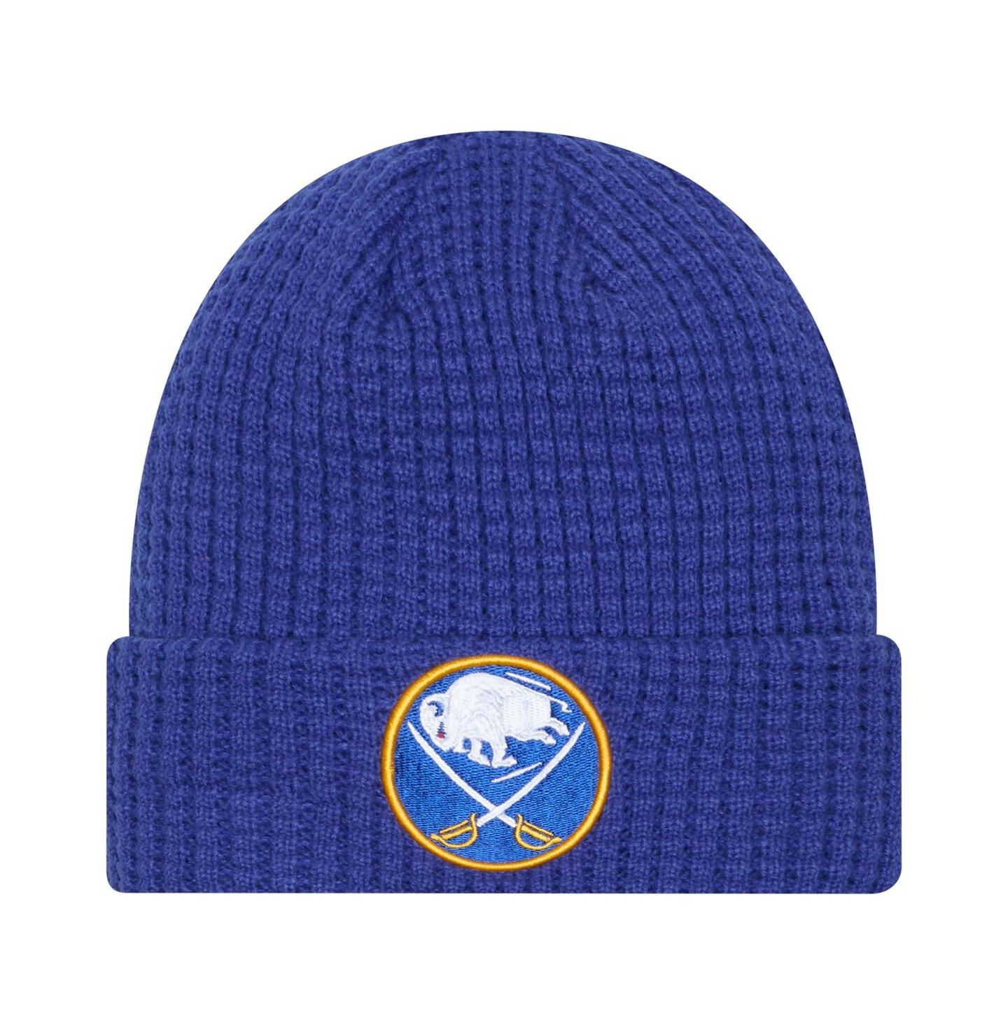 Мужская шапка New Era Royal Buffalo Sabres Waffle Cuffed Knit Hat — фото 1