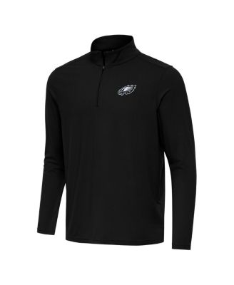 Men's Black Philadelphia Eagles Intent Quarter-Zip Pullover