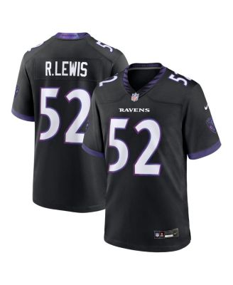 Men's Ray Lewis Black Baltimore Ravens Alternate Retired Player Game Jersey