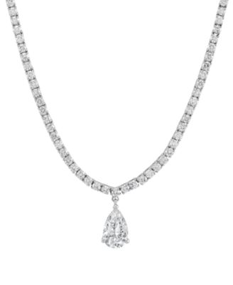 Lab Grown Diamond Pear & Round 20" Statement Necklace (5 ct. t.w.) in 14k White Gold