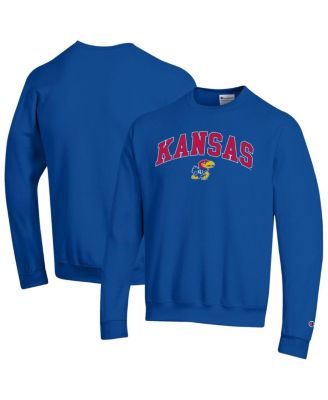 Men's Royal Kansas Jayhawks Arch Over Logo Pullover Sweatshirt
