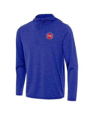 Men's Heather Royal Detroit Pistons Tidy Quarter-Zip Hoodie