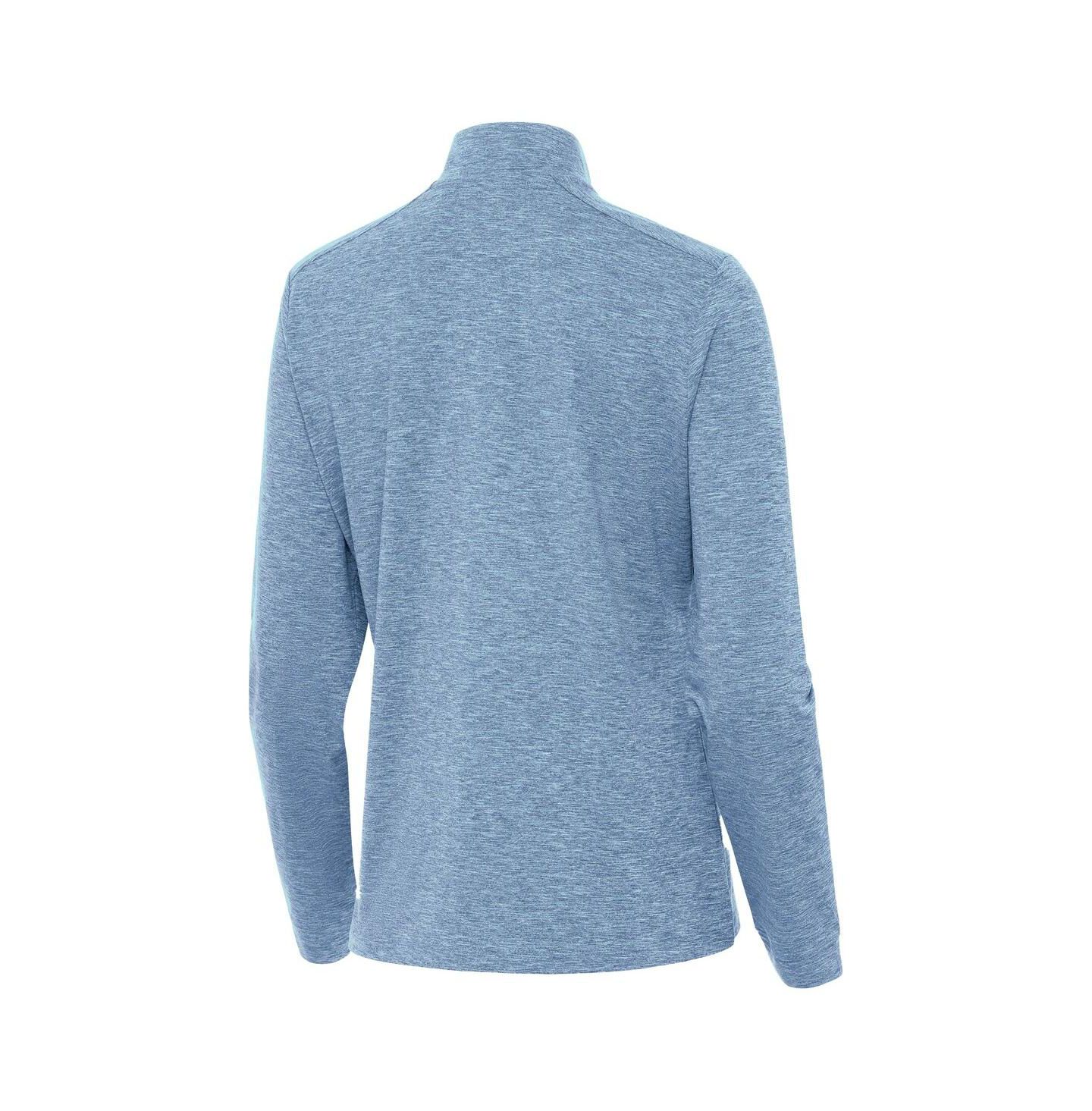 Женская толстовка Antigua Heather Light Blue Michigan Wolverines Mentor Quarter-Zip — фото 3