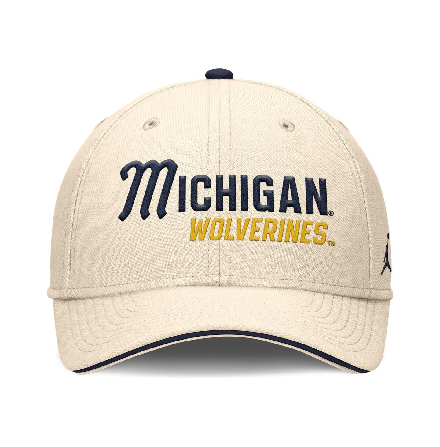 Мужской головной убор Jordan Natural Michigan Wolverines 2026 Primetime Swooshflex Hat — фото 2