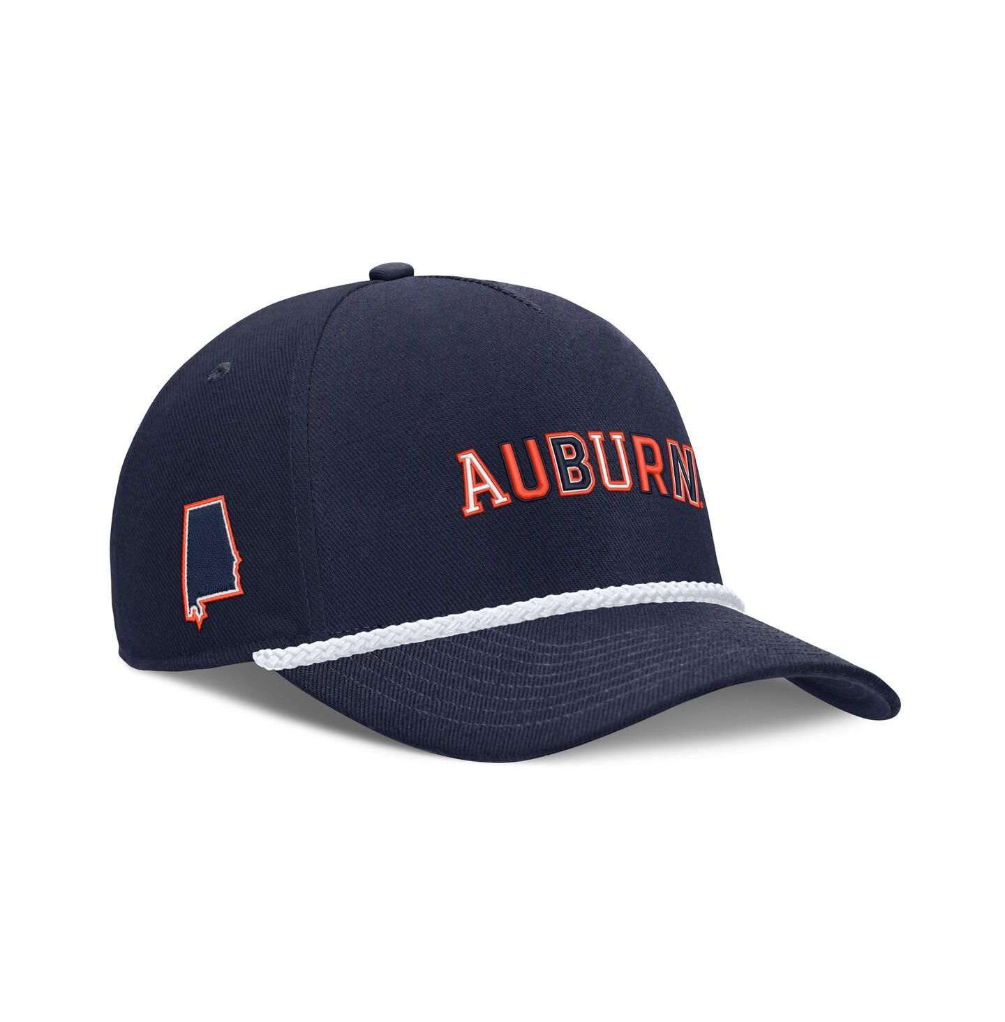 Головной убор Nike Navy Auburn Tigers 2026 Basketball Refresh 5-Panel Rope Rise Hat — фото 1