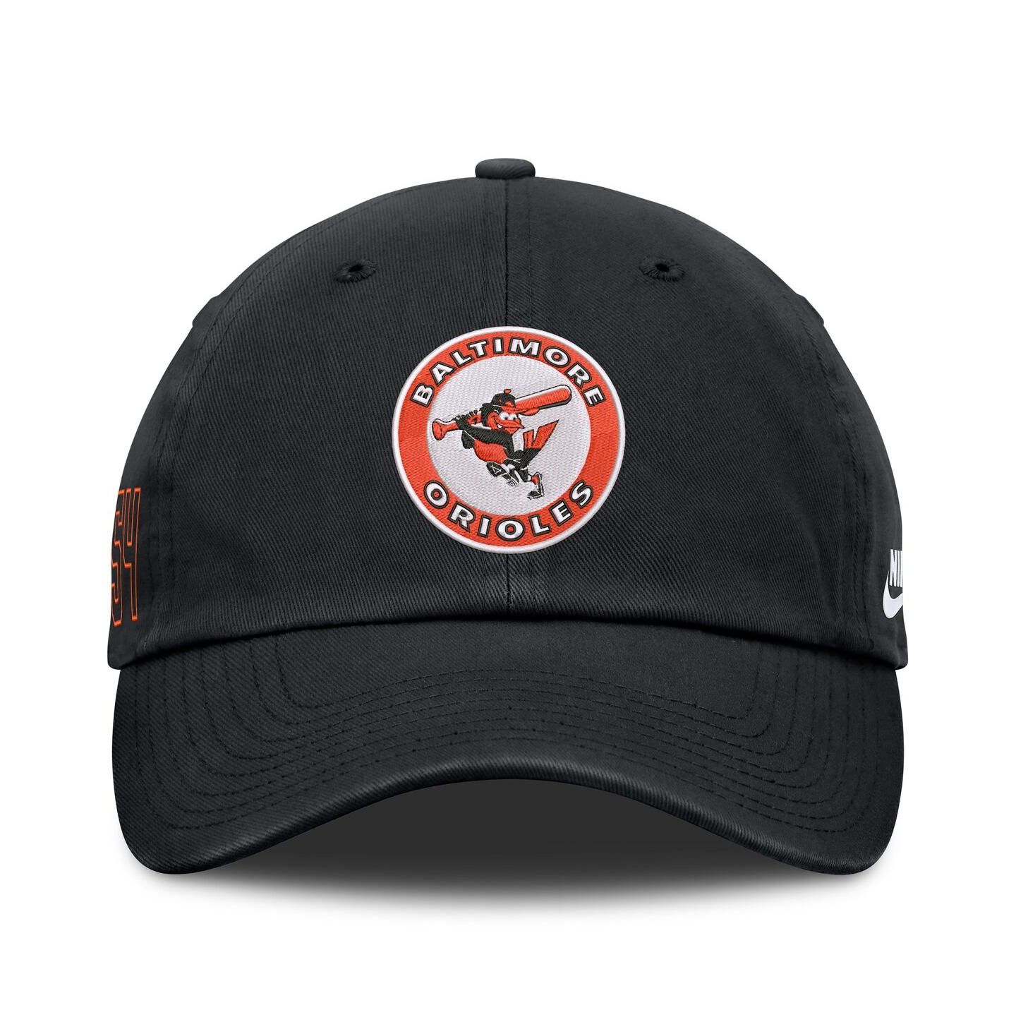 Мужская кепка Nike Black Baltimore Orioles Cooperstown Club Adjustable Hat — фото 2