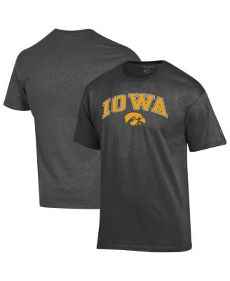 Men's Charcoal Iowa Hawkeyes Arch Over Logo T-Shirt