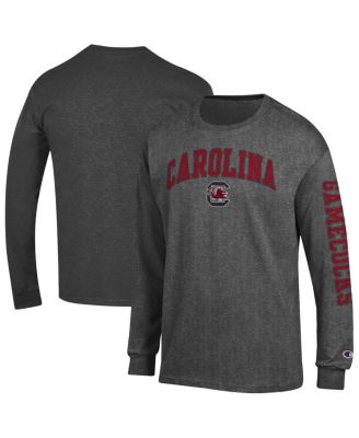 Men's Charcoal South Carolina Gamecocks Arch Over Logo 2-Hit Long Sleeve T-Shirt